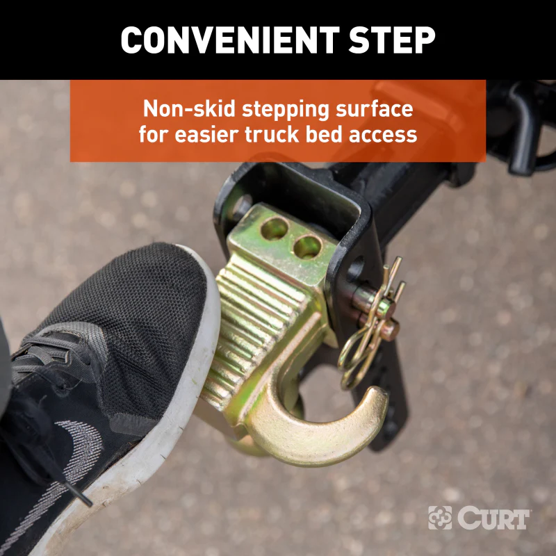 CURT Adjustable Channel Mount with Hook & Step Dual-Ball - 2" Shank, 14K, 6" Drop Model 45904 - Image 8