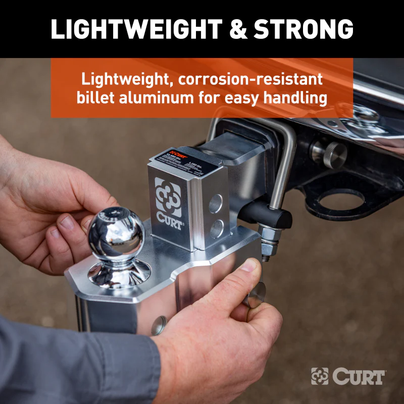CURT AlumaLite Adjustable Aluminum Hitch with Dual Ball, 3-1/2" Drop Model 45364 - Image 4