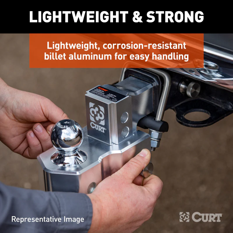 CURT AlumaLite Adjustable Aluminum Hitch with Dual Ball, 5-1/2" Drop Model 45363 - Image 4