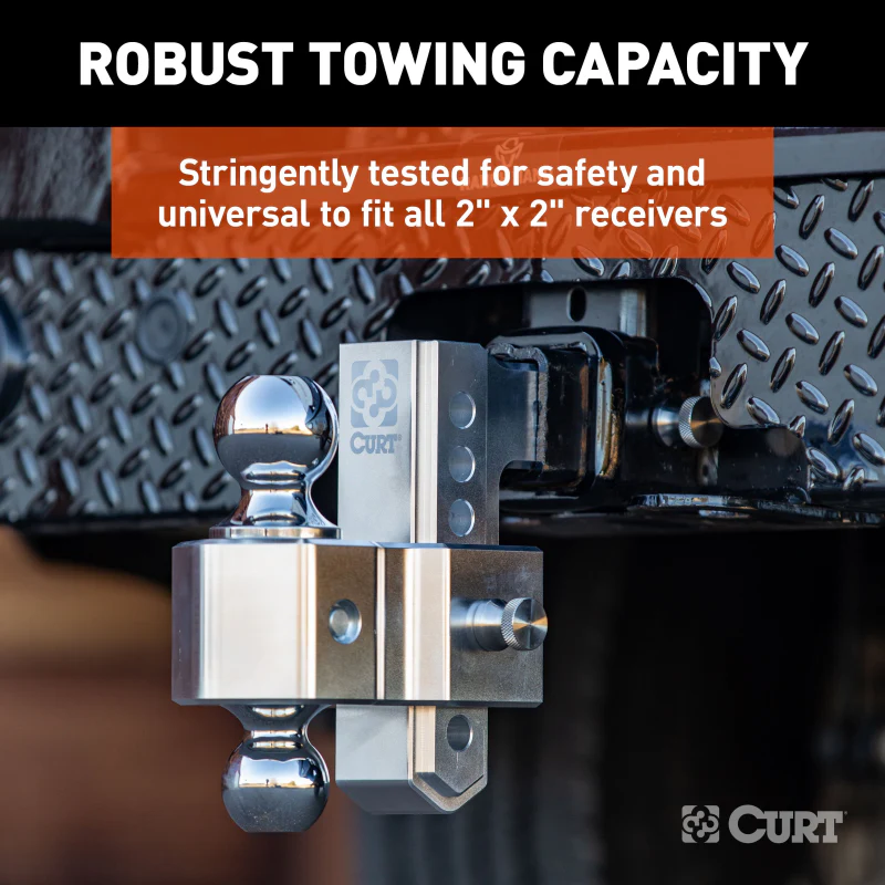 CURT AlumaLite Adjustable Aluminum Hitch with Dual Ball, 5-1/2" Drop Model 45363 - Image 5