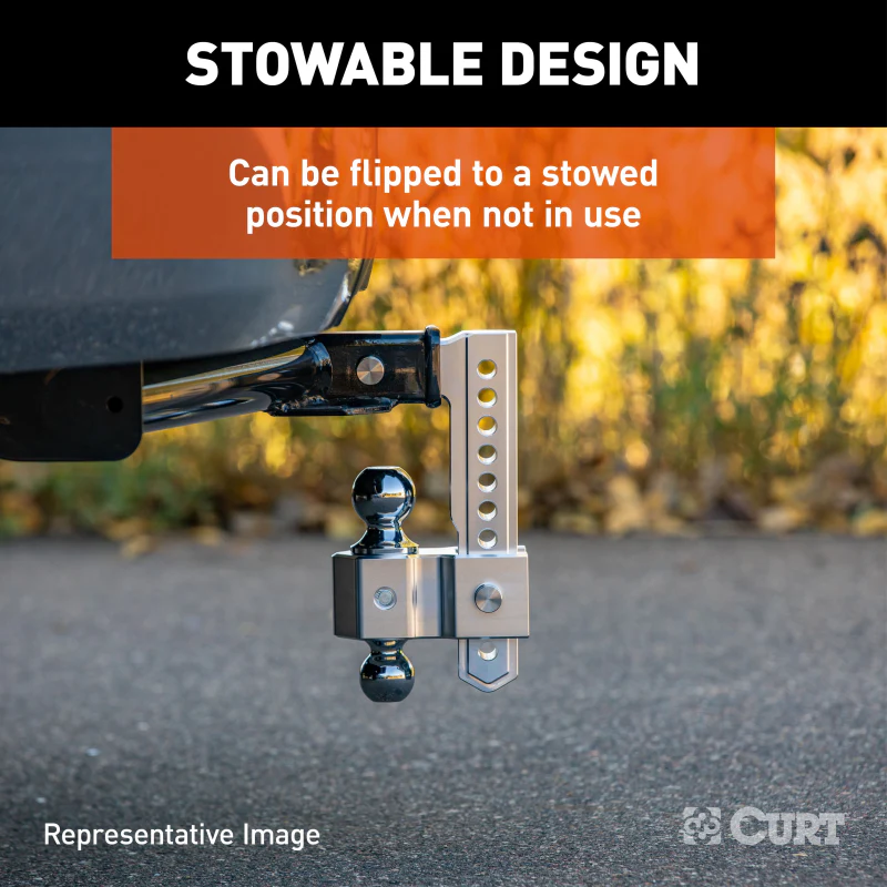 CURT AlumaLite Adjustable Aluminum Hitch with Dual Ball, 7-1/2" Drop Model 45365 - Image 7