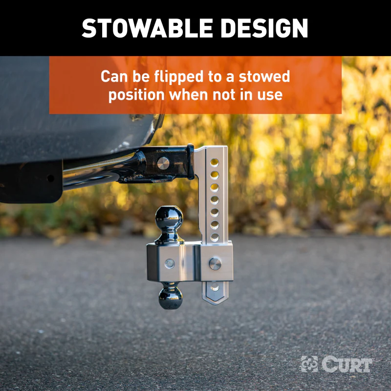 CURT AlumaLite Adjustable Aluminum Hitch with Dual Ball, 9-1/2" Drop Model 45366 - Image 7