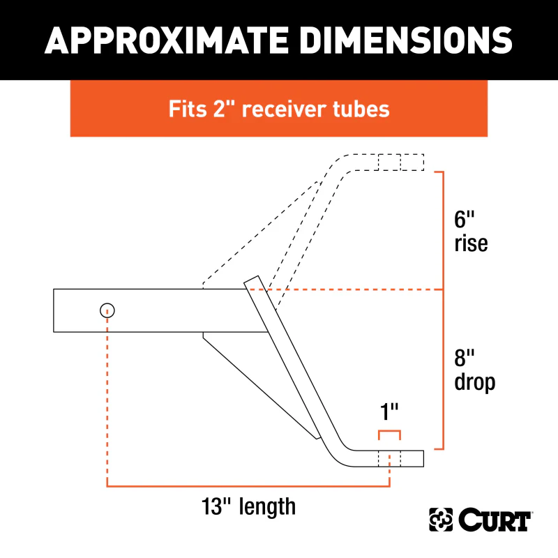 CURT Class 3 Ball Mount, Imported (2" Shank, 5,000 lbs., 8" Drop, 13" Long) Model 45891 - Image 7