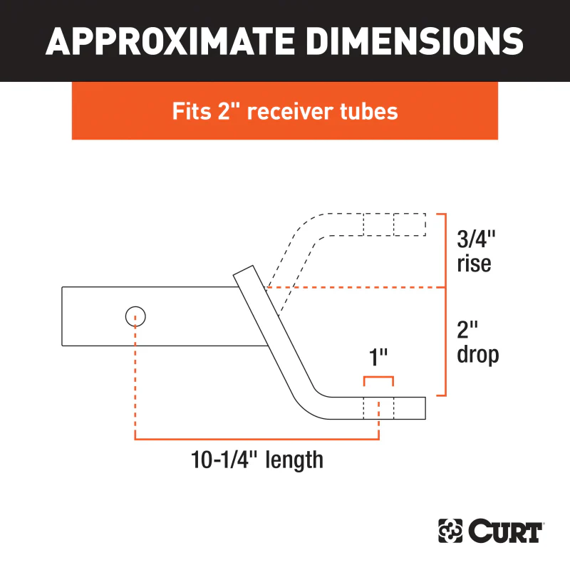 CURT Class 3 Ball Mount, Imported (2" Shank, 7,500 lbs., 2" Drop, 10-1/4" Long) Model 45840 - Image 6