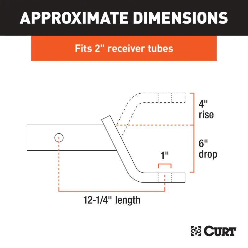 CURT Class 3 Ball Mount, Imported (2" Shank, 7,500 lbs., 6" Drop, 12-1/4" Long) Model 45880 - Image 6
