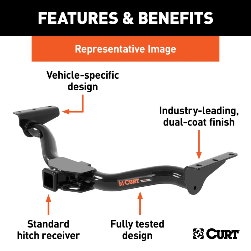 CURT Class 3 Trailer Hitch, 2" Receiver, Fits Select Jeep Wrangler JL EcoDiesel Model 13564 - Image 2
