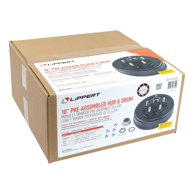 CURT Complete Pre-Greased Hub Assembly with Lug Nuts - 3,500-lb. Axles, 1/2" Stud Model 2024013264 - Image 3