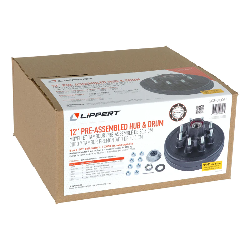 CURT Complete Pre-Greased Hub Assembly with Lug Nuts - 7,000-lb. Axles, 9/16" Stud Model 2024013261 - Image 3