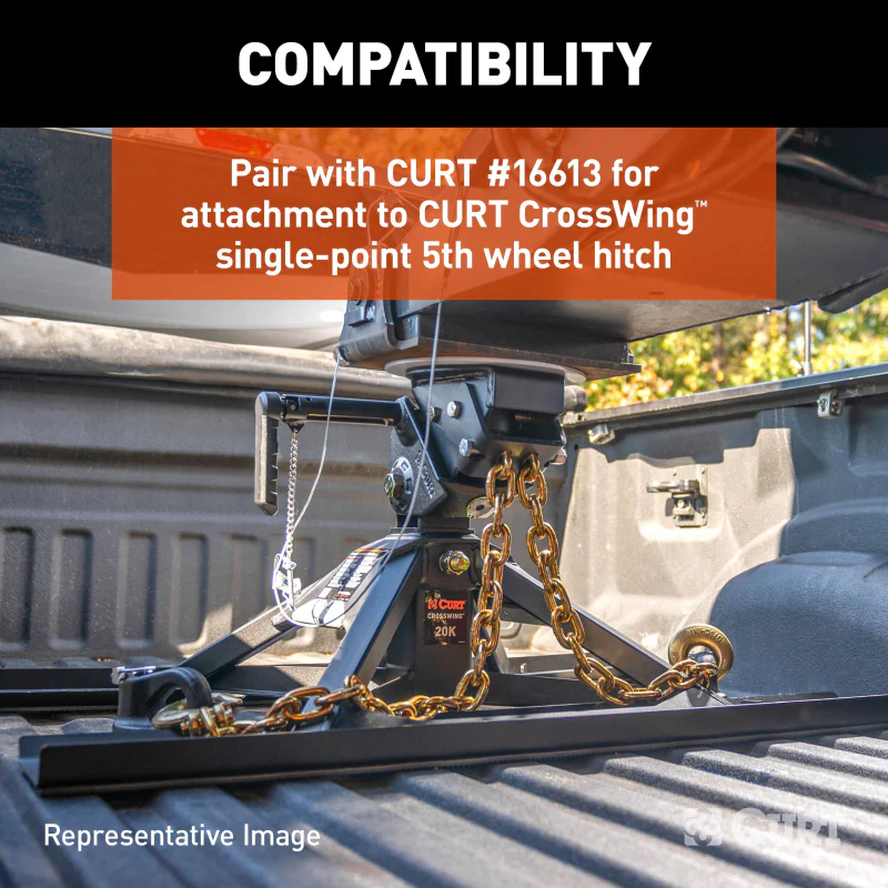 CURT CrossWing 5th Wheel Safety Chain Anchor Plate for Gooseneck Ball Model 16615 - Image 6