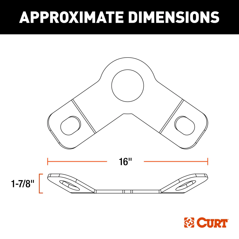 CURT CrossWing 5th Wheel Safety Chain Anchor Plate for Gooseneck Ball Model 16615 - Image 7