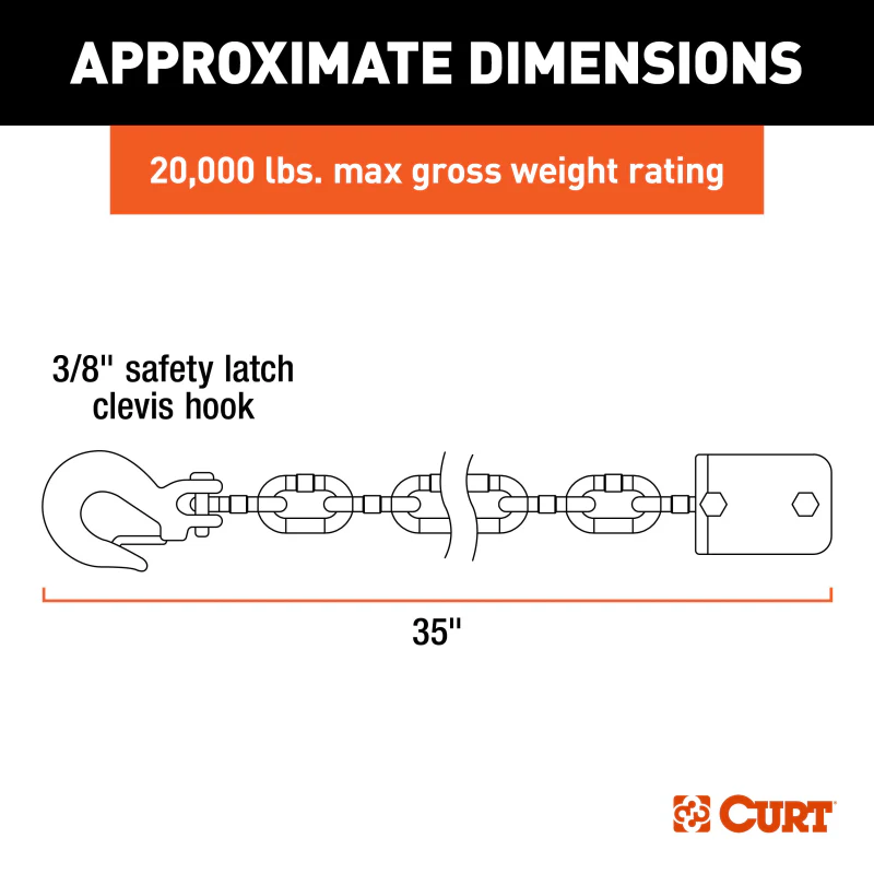 CURT CrossWing 5th Wheel Safety Chain Assembly Model 16613 - Image 4