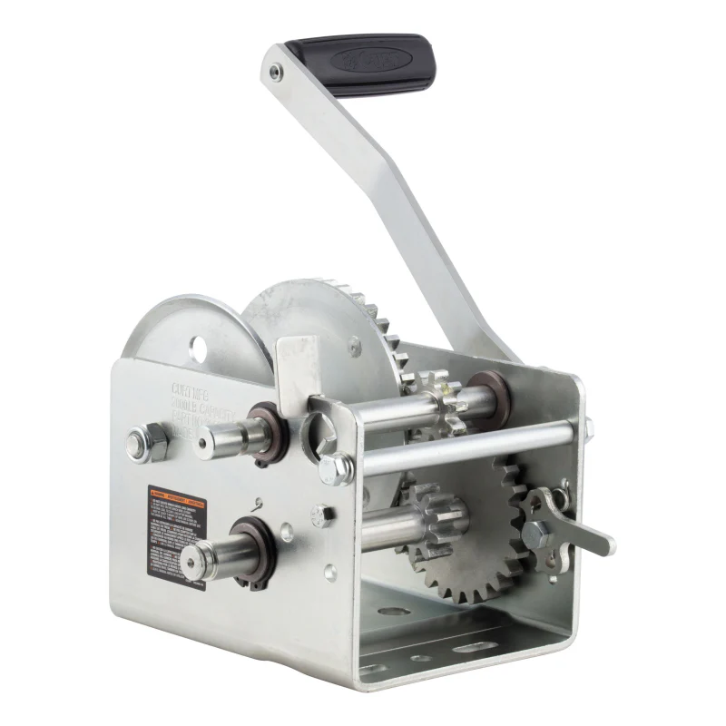 CURT Hand-Crank 2-Speed Winch, 2,000 lbs, 10.25:1 Low Gear Ratio, 10.6" Handle Model 29520 - Image 2
