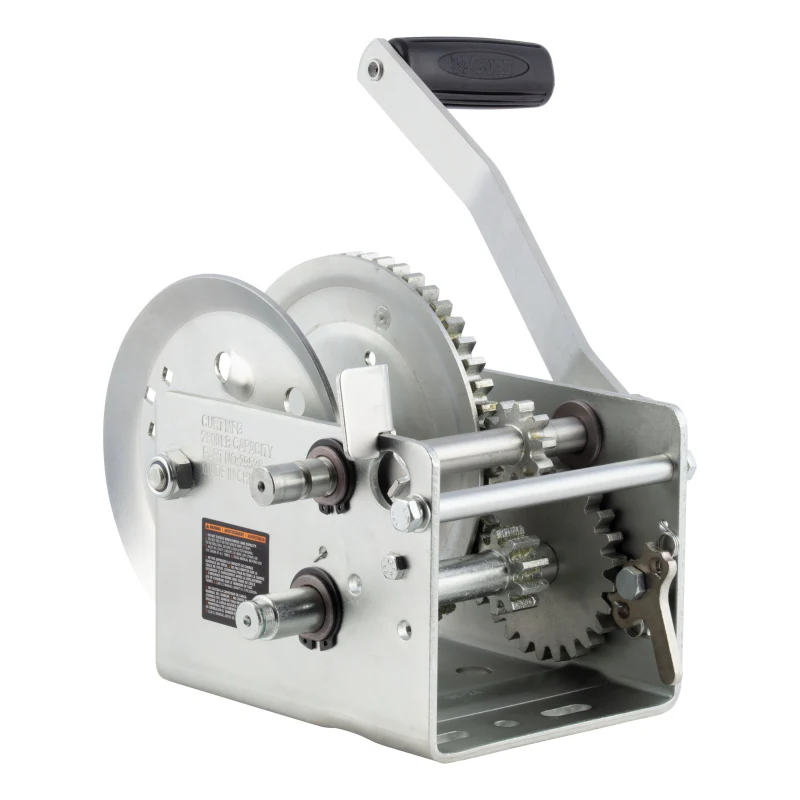 CURT Hand-Crank 2-Speed Winch, 2,600 lbs, 12.7:1 Low Gear Ratio, 10.6" Handle Model 29526 - Image 2