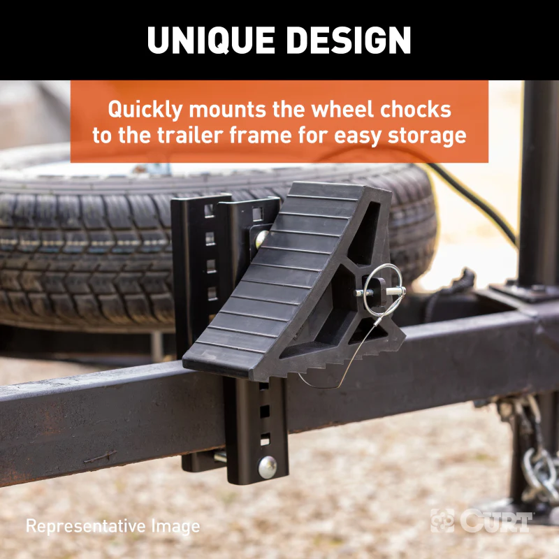 CURT HD Wheel Chock with Mounting Bracket Model 22803 - Image 3