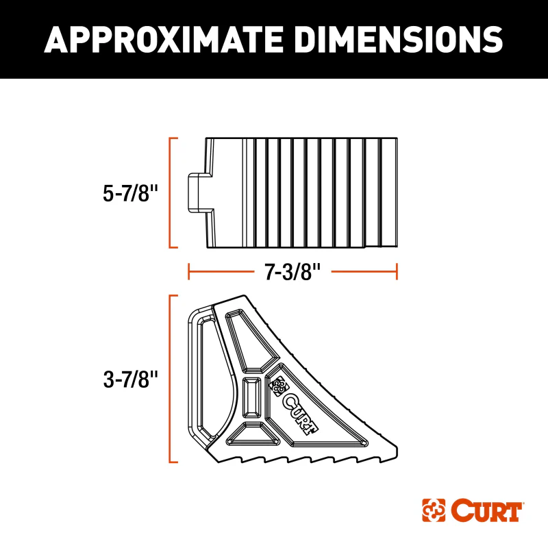 CURT HD Wheel Chock with Mounting Bracket Model 22803 - Image 7