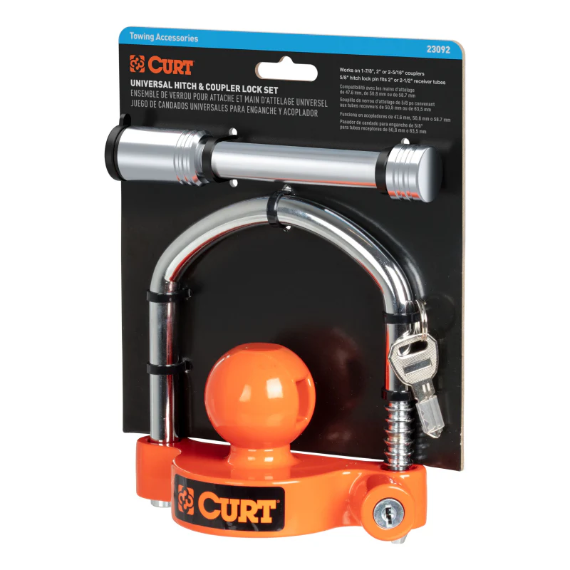 CURT Hitch & Coupler Lock Set, 2" or 2-1/2" Receivers, 1-7/8" to 2-5/16" Couplers Model 23092 - Image 2