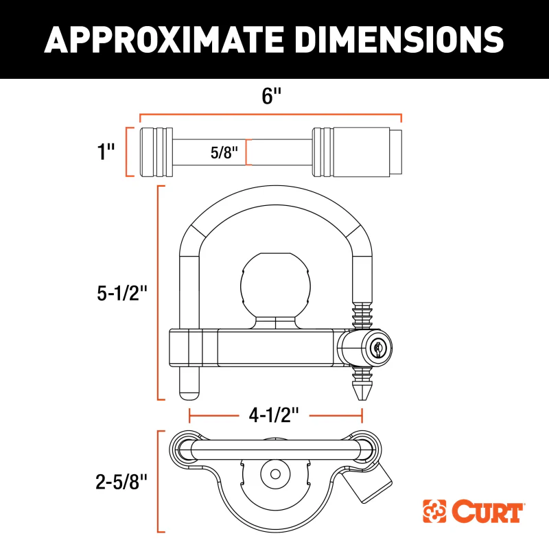 CURT Hitch & Coupler Lock Set, 2" or 2-1/2" Receivers, 1-7/8" to 2-5/16" Couplers Model 23092 - Image 9