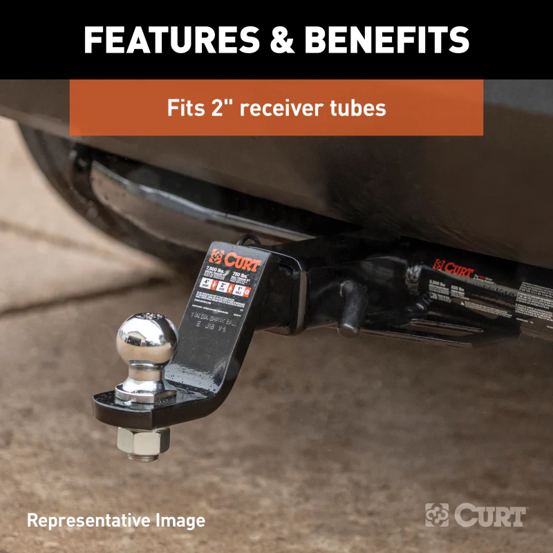 CURT Loaded Ball Mount with 1-7/8" Ball, Imported (2" Shank, 3,500 lbs., 4" Drop) Model 45855 - Image 3