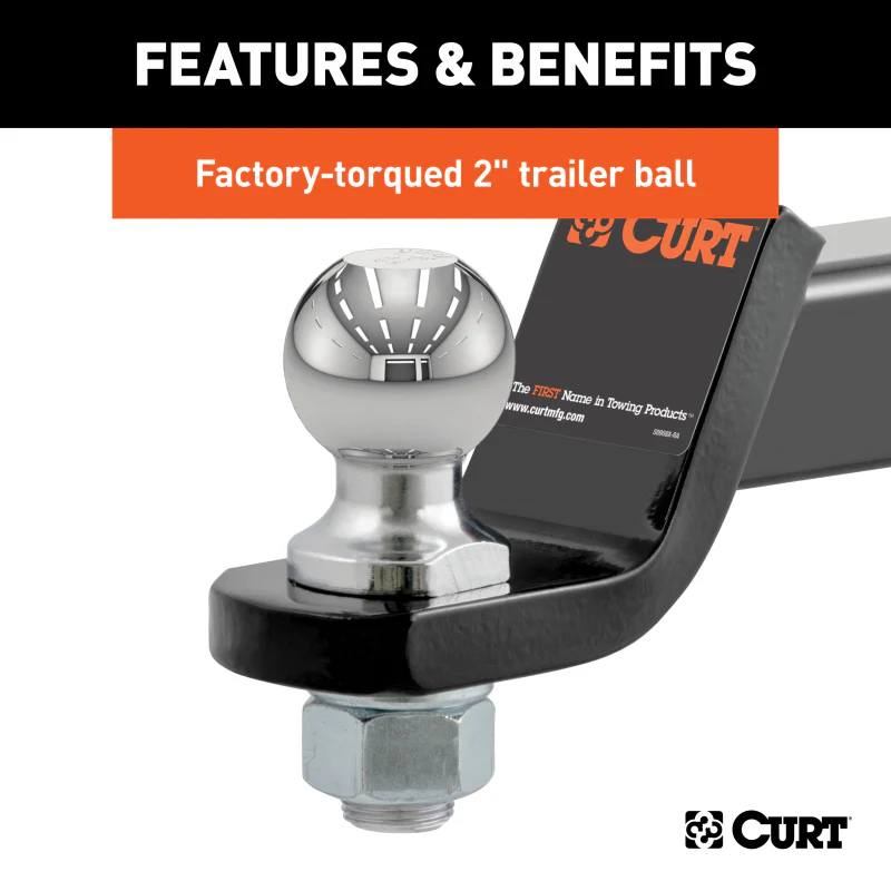 CURT Loaded Ball Mount with 2" Ball, Imported (2" Shank, 7,500 lbs., 2" Drop) Model 45836 - Image 4