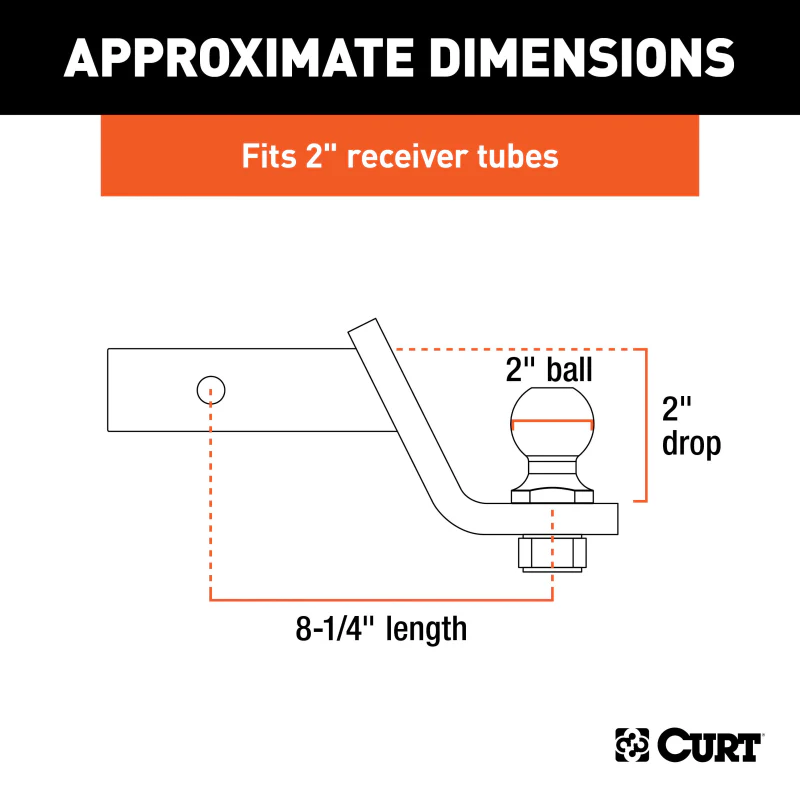 CURT Loaded Ball Mount with 2" Ball, Imported (2" Shank, 7,500 lbs., 2" Drop) Model 45836 - Image 6