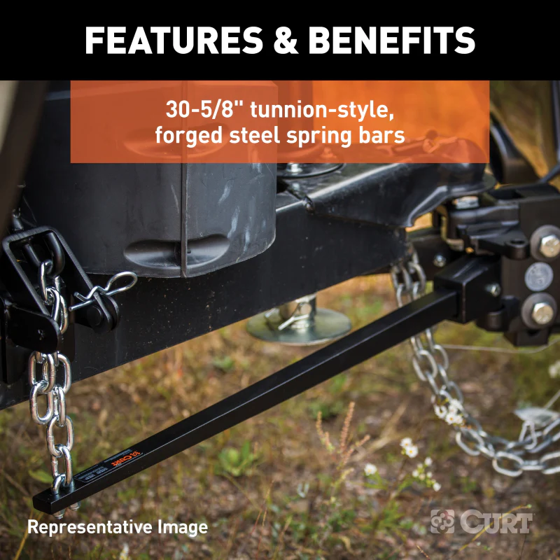 CURT Long Trunnion Bar Weight Distribution Hitch (5K - 6K lbs., 30-5/8" Bars) Model 17300 - Image 6