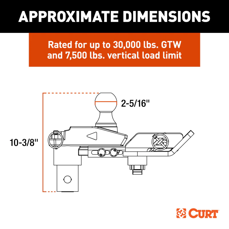CURT Multi-Fit OEM Puck System Gooseneck Ball with 4" Offset Model 60663 - Image 7