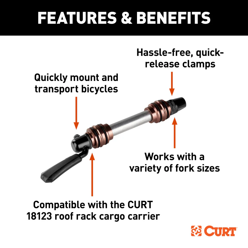 CURT Quick-release Bike Mount Accessory for Model 18123 Roof Rack  Model 18125 - Image 2