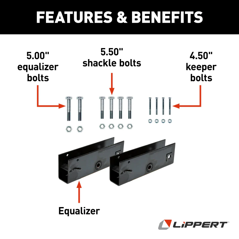 CURT Trailer Axle Attaching Parts for 12,000 & 16,000-lb. Slipper Tandem Axles Model 302934 - Image 3