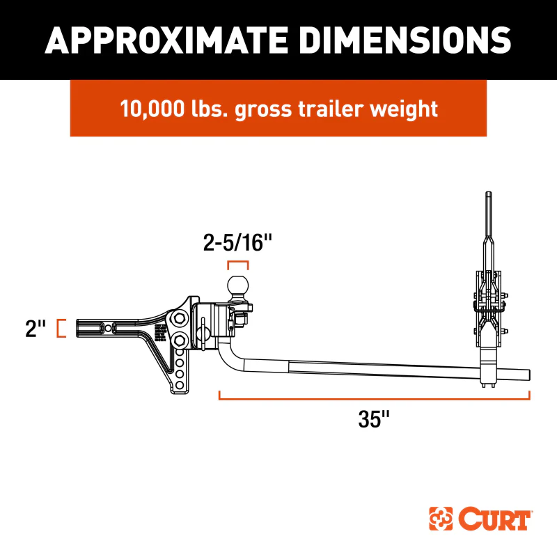 CURT TruTrack 2P Trailer-Mounted Weight Distribution Hitch, 8-10K Model 17510 - Image 10