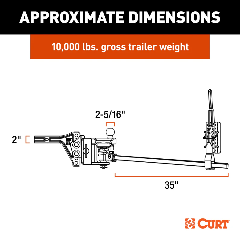 CURT TruTrack 4P Trailer-Mounted Weight Distribution Hitch, 8-10K Model 17520 - Image 10