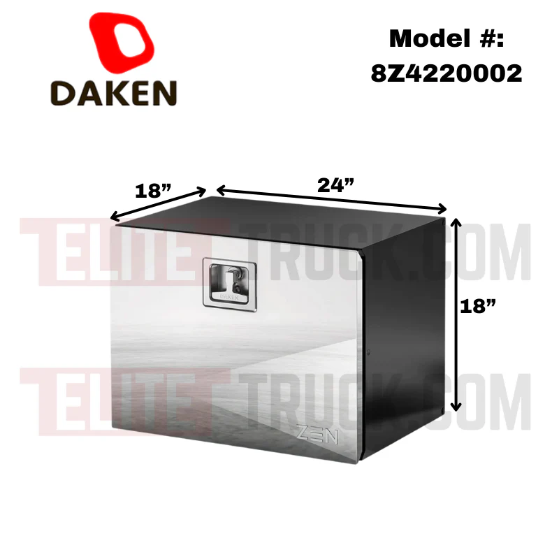 DAKEN Zen Series 24x18x18 Underbody Toolbox Black Steel Body Polished Stainless Door Model 8Z4220002 - Image 2