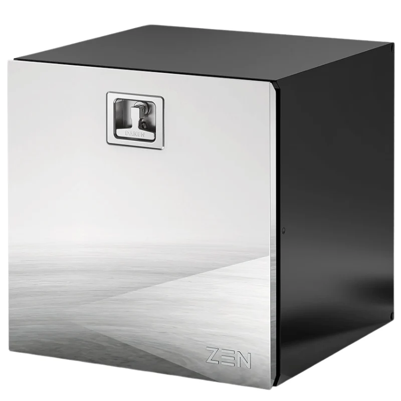 DAKEN Zen Series 24x24x24 Underbody Toolbox Black Steel Body Polished Stainless Door Model 8Z4221000