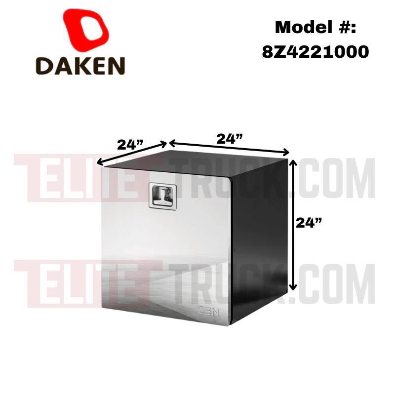DAKEN Zen Series 24x24x24 Underbody Toolbox Black Steel Body Polished Stainless Door Model 8Z4221000 - Image 2