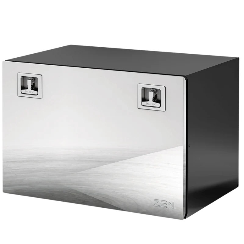 DAKEN Zen Series 36x24x24 Underbody Toolbox Black Steel Body Polished Stainless Door Model 8Z4243000