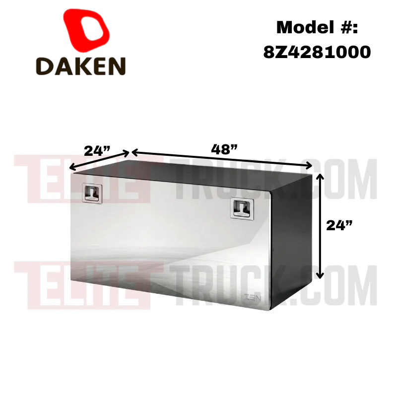 DAKEN Zen Series 48x24x24 Underbody Toolbox Black Steel Body Polished Stainless Door Model 8Z4281000 - Image 2