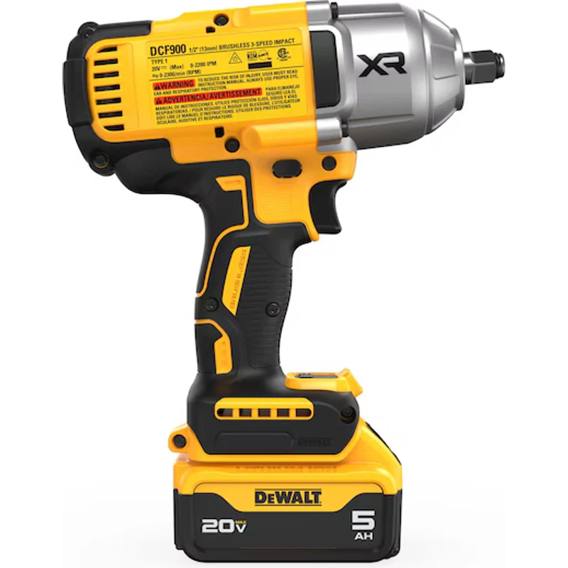 DeWalt 20V MAX* XR® 1/2 In. High Torque Impact Wrench with Hog Ring Anvil DCF900P1 - Image 4