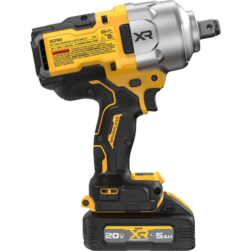 DeWalt 20V MAX* XR® Brushless Cordless 3/4 In. High Torque Impact Wrench With Hog Ring Anvil Kit with XR POWERSTACK™ DCF964GH1 - Image 5