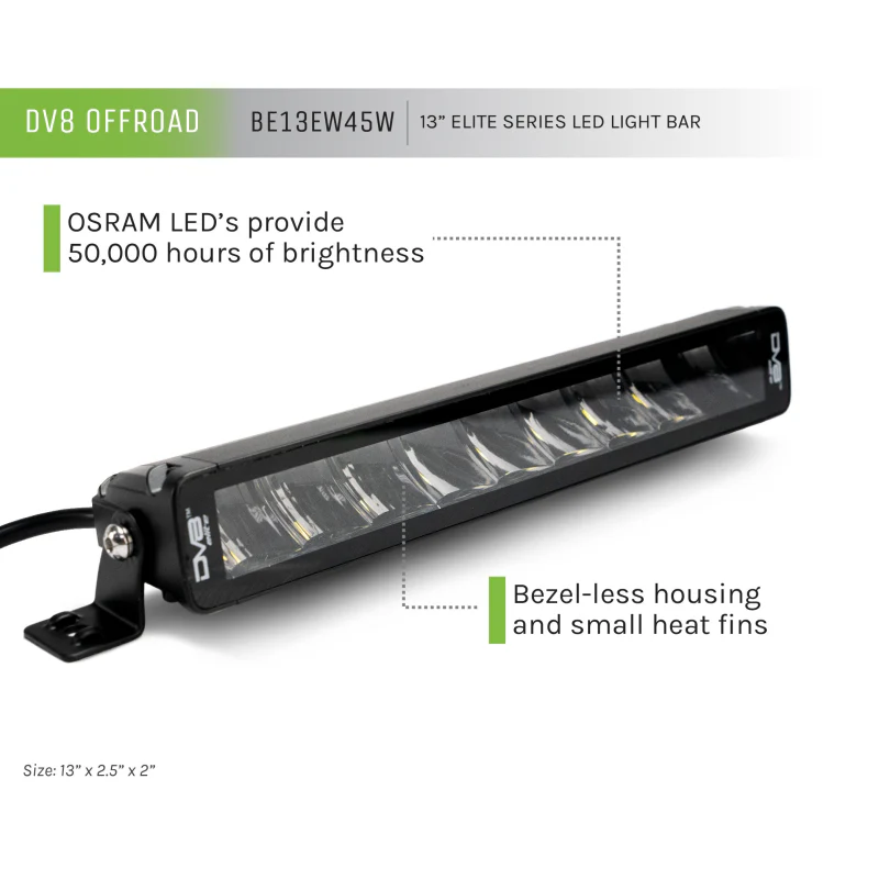 DV8 Offroad 13-Inch Elite Series Led Light Bar Model BE13EW45W - Image 5