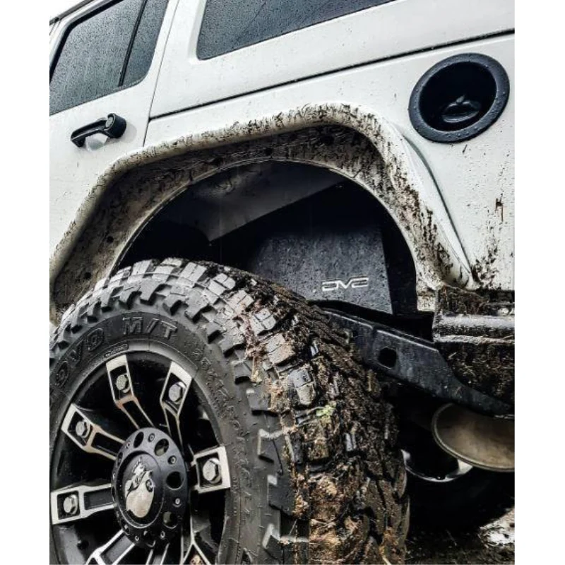 DV8 Offroad 2007-2018 Jeep Wrangler JK JKU Rear Inner Fenders , Black Model INFEND-01RB