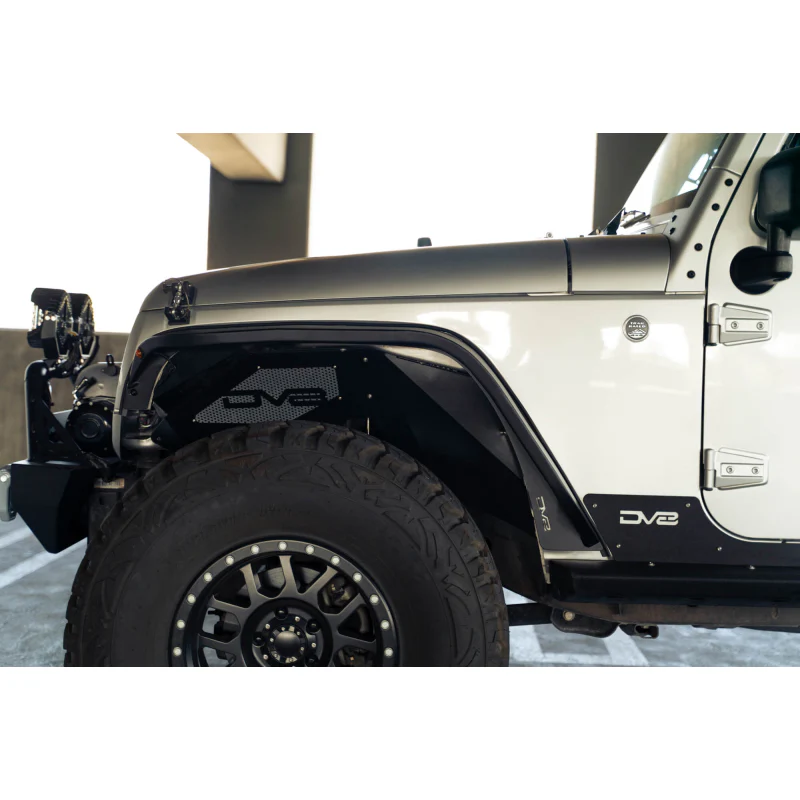 DV8 Offroad 2007-2018 Jeep Wrangler JK JKU Slim Fender Flares Model FDJK-07 - Image 2