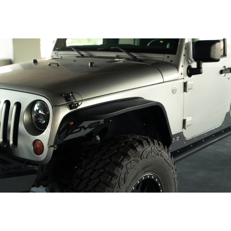 DV8 Offroad 2007-2018 Jeep Wrangler JK JKU Slim Fender Flares Model FDJK-07 - Image 6