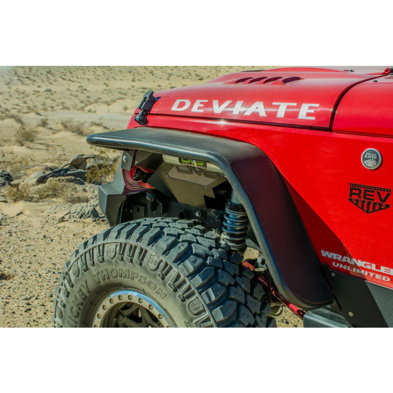 DV8 Offroad 2007-2018 Jeep Wrangler JK JKU Wide Fender Flares Front and Rear Model FENDB-02 - Image 12