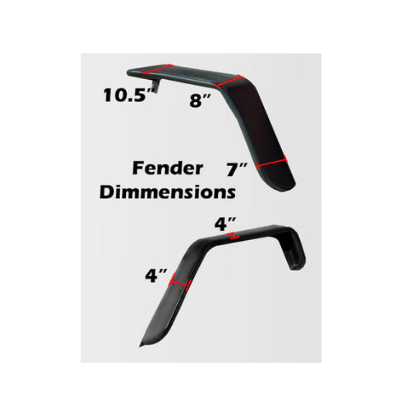 DV8 Offroad 2007-2018 Jeep Wrangler JK JKU Wide Fender Flares Front and Rear Model FENDB-02 - Image 15