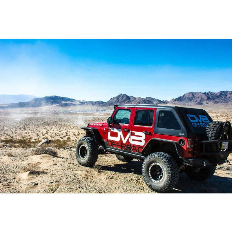 DV8 Offroad 2007-2018 Jeep Wrangler JK JKU Wide Fender Flares Front and Rear Model FENDB-02 - Image 2