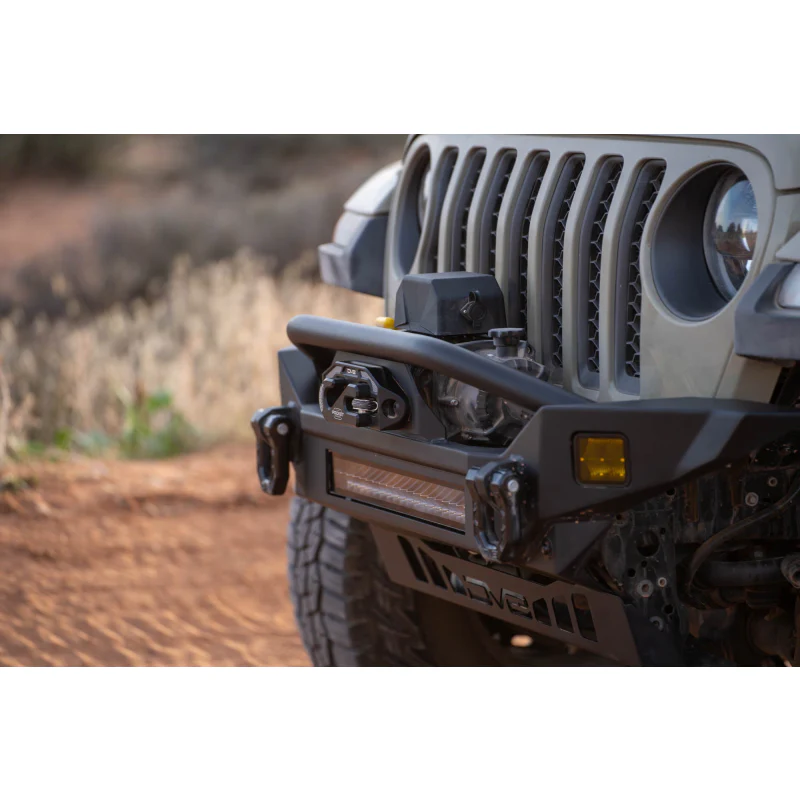 DV8 Offroad 2007-2025 Jeep GladiatorJT Wrangler JK JKU JL JLU Fs-7 Mid-Width Winch Front Bumper Model FBJL-07 - Image 10