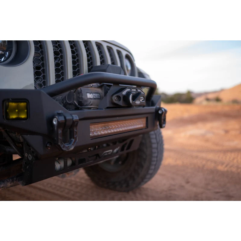 DV8 Offroad 2007-2025 Jeep GladiatorJT Wrangler JK JKU JL JLU Fs-7 Mid-Width Winch Front Bumper Model FBJL-07 - Image 13