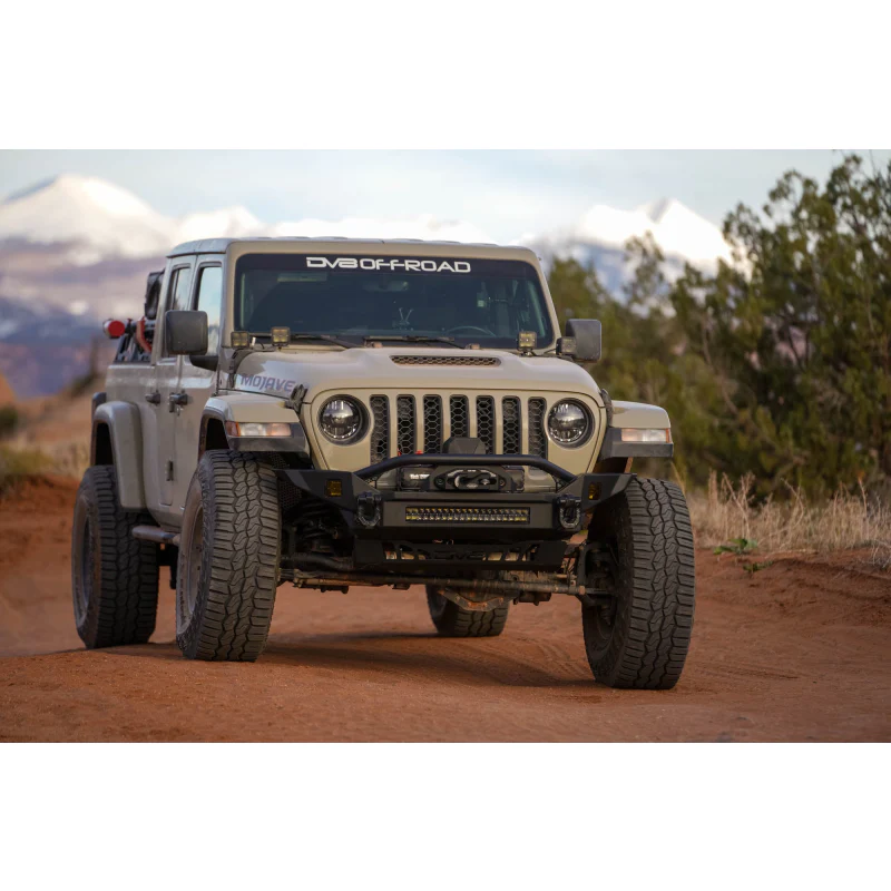 DV8 Offroad 2007-2025 Jeep GladiatorJT Wrangler JK JKU JL JLU Fs-7 Mid-Width Winch Front Bumper Model FBJL-07 - Image 15
