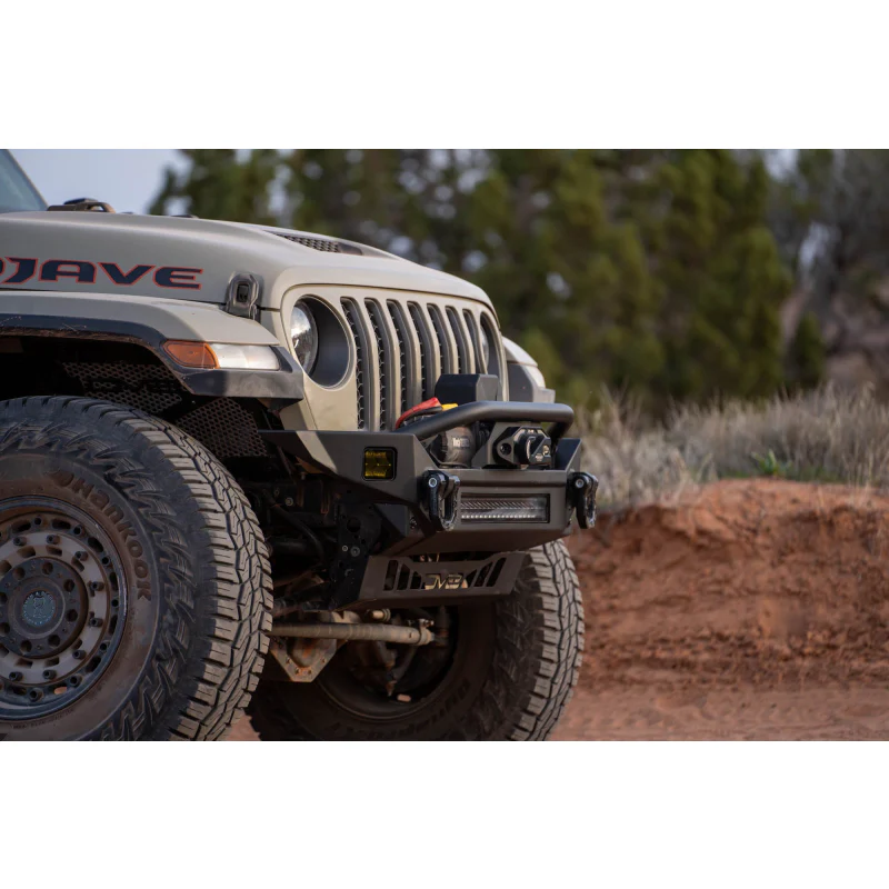 DV8 Offroad 2007-2025 Jeep GladiatorJT Wrangler JK JKU JL JLU Fs-7 Mid-Width Winch Front Bumper Model FBJL-07 - Image 16