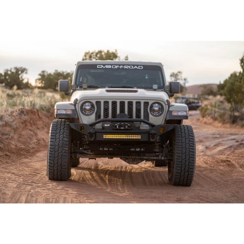 DV8 Offroad 2007-2025 Jeep GladiatorJT Wrangler JK JKU JL JLU Fs-7 Mid-Width Winch Front Bumper Model FBJL-07 - Image 8