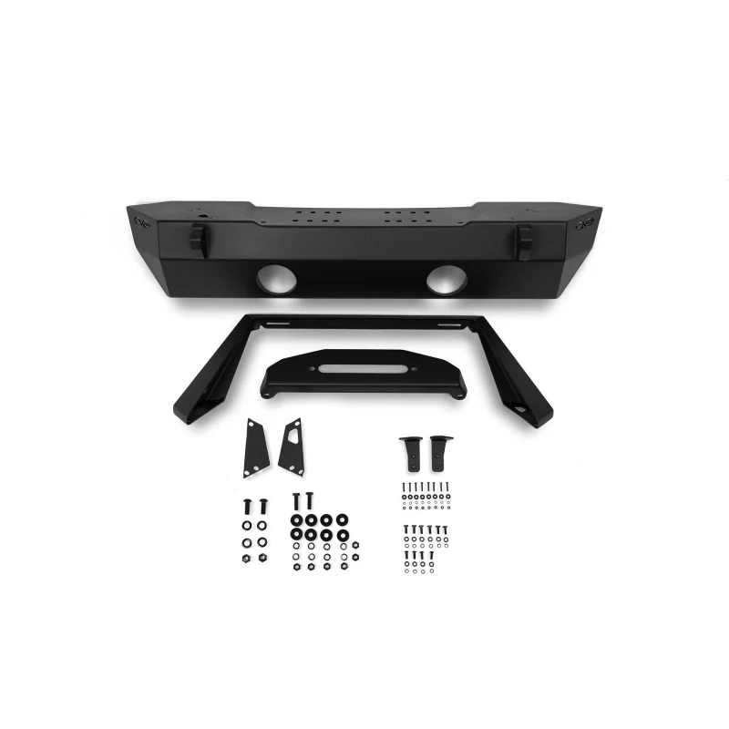 DV8 Offroad 2007-2025 Jeep GladiatorJT Wrangler JK JKU JL JLU Stubby Front Bumper With Plated Bull Bar Model FBJL-06 - Image 5